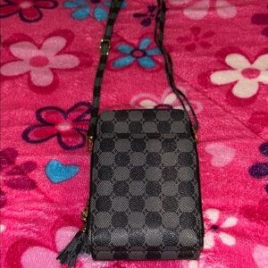 Checkered Black Crossbody Bag